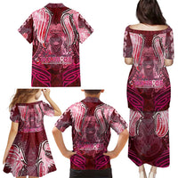 Breast Cancer Warrior Family Matching Puletasi and Hawaiian Shirt Angel Wings Polynesian Pattern DT02 - Polynesian Pride