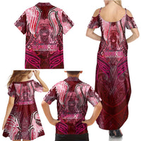 Breast Cancer Warrior Family Matching Summer Maxi Dress and Hawaiian Shirt Angel Wings Polynesian Pattern DT02 - Polynesian Pride
