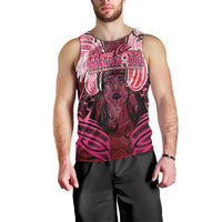 Breast Cancer Warrior Men Tank Top Angel Wings Polynesian Pattern