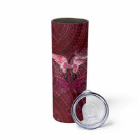 Breast Cancer Warrior Skinny Tumbler Angel Wings Polynesian Pattern