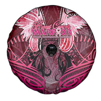 Breast Cancer Warrior Spare Tire Cover Angel Wings Polynesian Pattern