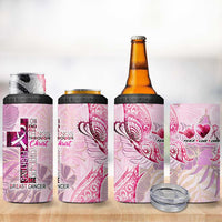 Breast Cancer Polynesian 4 in 1 Can Cooler Tumbler I Can Do All Things Through Christ