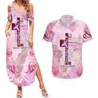 Breast Cancer Polynesian Couples Matching Summer Maxi Dress and Hawaiian Shirt I Can Do All Things Through Christ DT02 Pink - Polynesian Pride