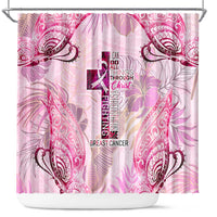 Breast Cancer Polynesian Shower Curtain I Can Do All Things Through Christ