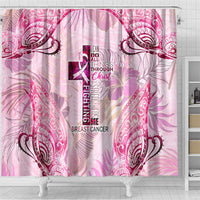 Breast Cancer Polynesian Shower Curtain I Can Do All Things Through Christ