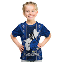 Guam Chamorro Warrior Kid T Shirt Traditional Tribal Patterns DT02 Blue - Polynesian Pride