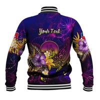 Wallis and Futuna Baseball Jacket Whale Hibiscus Polynesian DT02 - Polynesian Pride