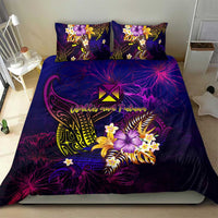 Wallis and Futuna Bedding Set Whale Hibiscus Polynesian