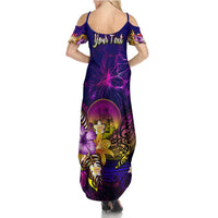 Wallis and Futuna Family Matching Summer Maxi Dress and Hawaiian Shirt Whale Hibiscus Polynesian