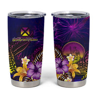 Wallis and Futuna Tumbler Cup Whale Hibiscus Polynesian DT02 Purple - Polynesian Pride