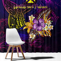 Wallis and Futuna Window Curtain Whale Hibiscus Polynesian