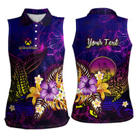 Wallis and Futuna Women Sleeveless Polo Shirt Whale Hibiscus Polynesian DT02 - Polynesian Pride