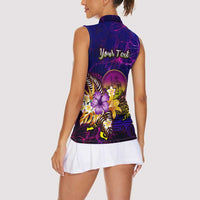 Wallis and Futuna Women Sleeveless Polo Shirt Whale Hibiscus Polynesian DT02 - Polynesian Pride