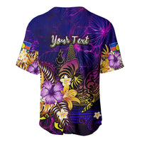 New Caledonia Baseball Jersey Whale Hibiscus Polynesian DT02 - Polynesian Pride