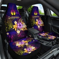 New Caledonia Car Seat Cover Whale Hibiscus Polynesian DT02 One Size Purple - Polynesian Pride