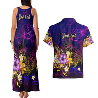 New Caledonia Couples Matching Tank Maxi Dress and Hawaiian Shirt Whale Hibiscus Polynesian DT02 - Polynesian Pride