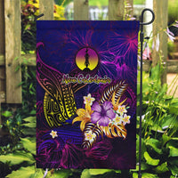 New Caledonia Garden Flag Whale Hibiscus Polynesian DT02 Garden Flag Purple - Polynesian Pride