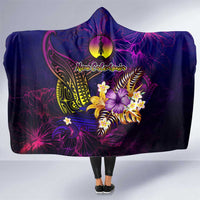 New Caledonia Hooded Blanket Whale Hibiscus Polynesian DT02 One Size Purple - Polynesian Pride
