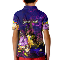 New Caledonia Kid Polo Shirt Whale Hibiscus Polynesian DT02 - Polynesian Pride
