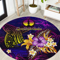 New Caledonia Round Carpet Whale Hibiscus Polynesian DT02 Purple - Polynesian Pride