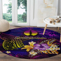 New Caledonia Round Carpet Whale Hibiscus Polynesian DT02 - Polynesian Pride