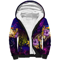 New Caledonia Sherpa Hoodie Whale Hibiscus Polynesian