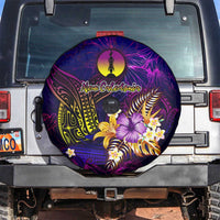 New Caledonia Spare Tire Cover Whale Hibiscus Polynesian DT02 Purple - Polynesian Pride