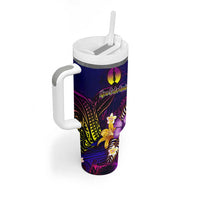 New Caledonia Tumbler With Handle Whale Hibiscus Polynesian DT02 - Polynesian Pride