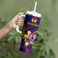 New Caledonia Tumbler With Handle Whale Hibiscus Polynesian DT02 - Polynesian Pride