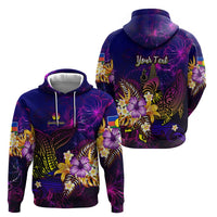 New Caledonia Zip Hoodie Whale Hibiscus Polynesian