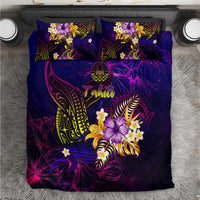 Tahiti French Polynesia Bedding Set Whale Hibiscus Polynesian DT02 Purple - Polynesian Pride