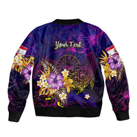 Tahiti French Polynesia Bomber Jacket Whale Hibiscus Polynesian DT02 - Polynesian Pride