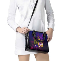 Tahiti French Polynesia Shoulder Handbag Whale Hibiscus Polynesian DT02 - Polynesian Pride