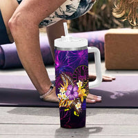 Tahiti French Polynesia Tumbler With Handle Whale Hibiscus Polynesian DT02 - Polynesian Pride