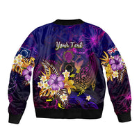 Cook Islands Bomber Jacket Whale Hibiscus Polynesian DT02 - Polynesian Pride