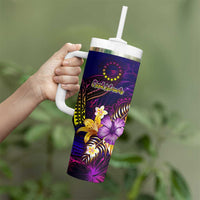 Cook Islands Tumbler With Handle Whale Hibiscus Polynesian DT02 - Polynesian Pride