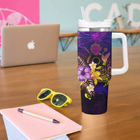 Cook Islands Tumbler With Handle Whale Hibiscus Polynesian DT02 - Polynesian Pride