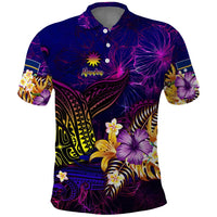 Nauru Polo Shirt Whale Hibiscus Polynesian