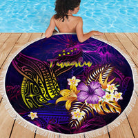 Tuvalu Beach Blanket Whale Hibiscus Polynesian