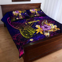 Tuvalu Quilt Bed Set Whale Hibiscus Polynesian