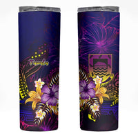 Tuvalu Skinny Tumbler Whale Hibiscus Polynesian DT02 Purple - Polynesian Pride