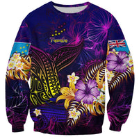 Tuvalu Sweatshirt Whale Hibiscus Polynesian