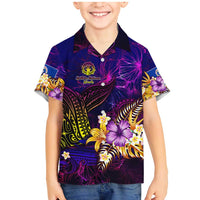 Northern Mariana Islands Family Matching Mermaid Dress and Hawaiian Shirt Whale Hibiscus Polynesian