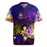 Northern Mariana Islands Rugby Jersey Whale Hibiscus Polynesian DT02 Purple - Polynesian Pride