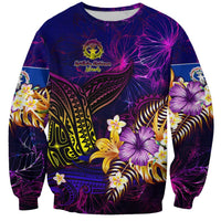 Northern Mariana Islands Sweatshirt Whale Hibiscus Polynesian