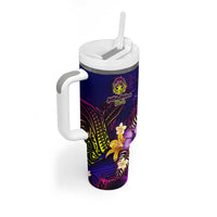 Northern Mariana Islands Tumbler With Handle Whale Hibiscus Polynesian DT02 - Polynesian Pride