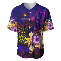 Marshall Islands Baseball Jersey Whale Hibiscus Polynesian