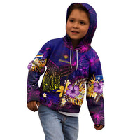 Marshall Islands Kid Hoodie Whale Hibiscus Polynesian