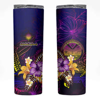 Marshall Islands Skinny Tumbler Whale Hibiscus Polynesian DT02 Purple - Polynesian Pride