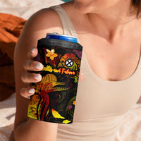 Wallis and Futuna 4 in 1 Can Cooler Tumbler Octopus Plumeria Polynesian Tattoo DT02 - Polynesian Pride